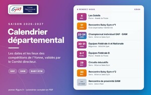 Calendrier départemental 2026-2027 : les dates et les lieux sont fixés